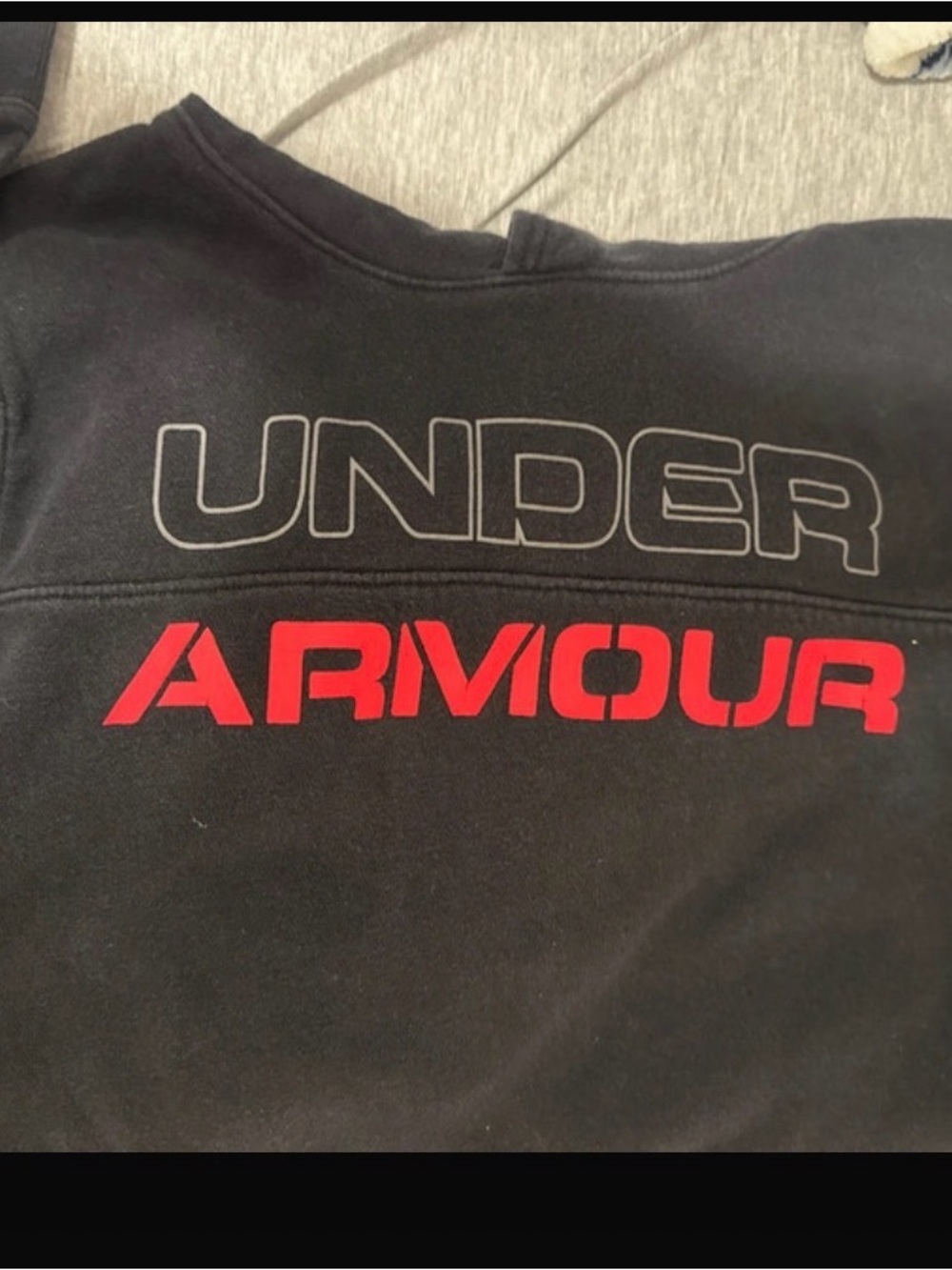 Under Armour Black Sweatshirt with Red ARMOUR Logo